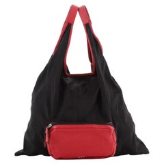 Fendi Packable Shopper Bag Pequin Nylon and Leather
