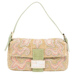 Fendi Paisley Embroidered Beaded Baguette Bag