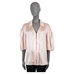 FENDI pale pink silk 2020 SATIN PUFF SLEEVE OVERSIZED Blouse Shirt 38 XS