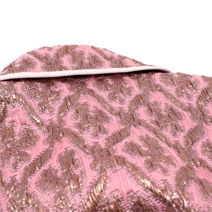 Fendi Pandora Pink & Gold Metallic Matelasse Brocade Jacket For Sale 4