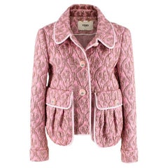 Fendi Pandora Pink & Gold Metallic Matelasse Brocade Jacket