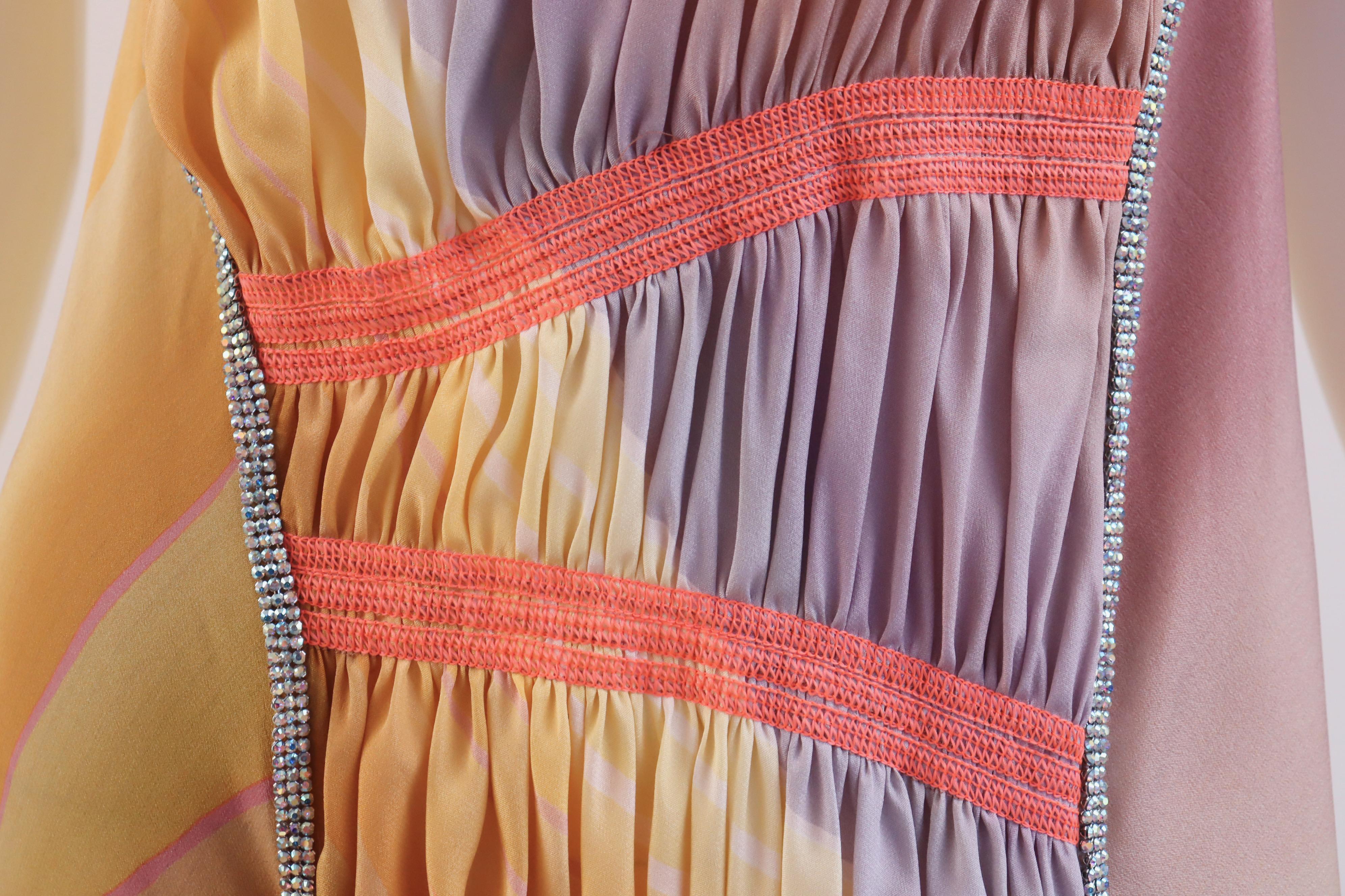 Women's or Men's FENDI Pastel Rainbow Silk Dress