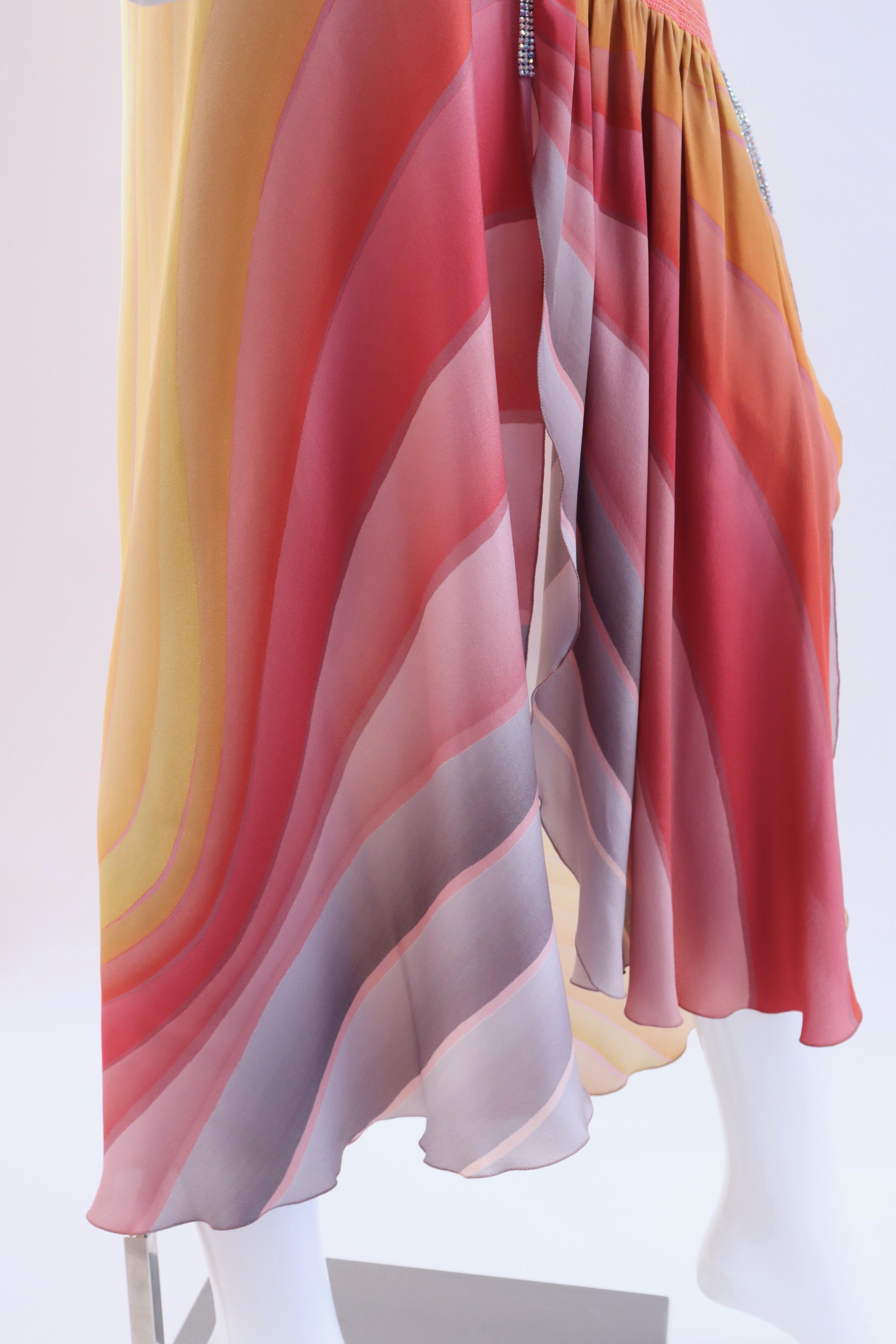 FENDI Pastel Rainbow Silk Dress 2