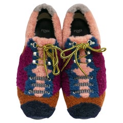 Fendi Patchwork-Turnschuhe aus Shearling