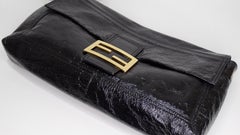 Fendi Patent Large Baguette Clutch