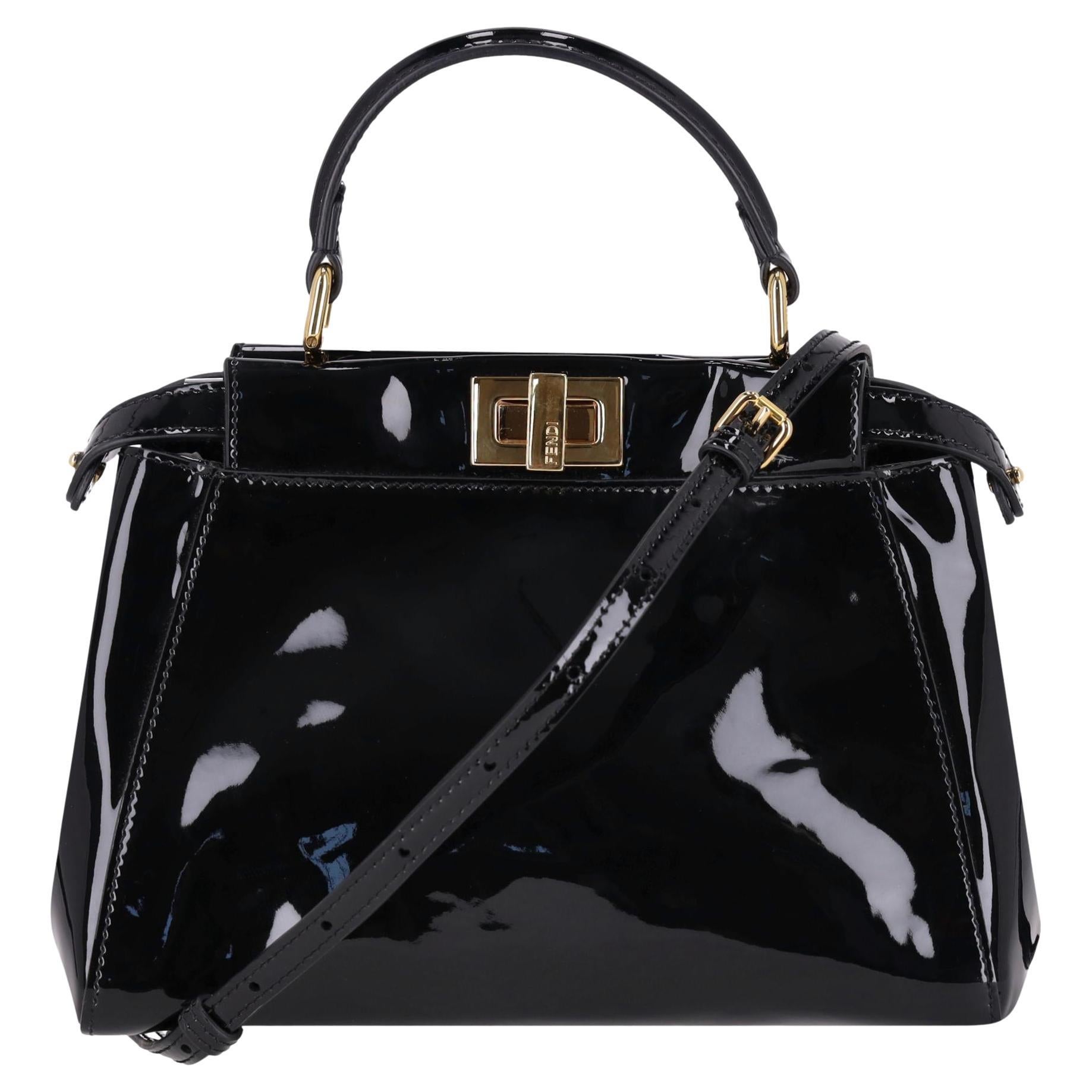 Fendi Lackleder Mini Peekaboo Tasche