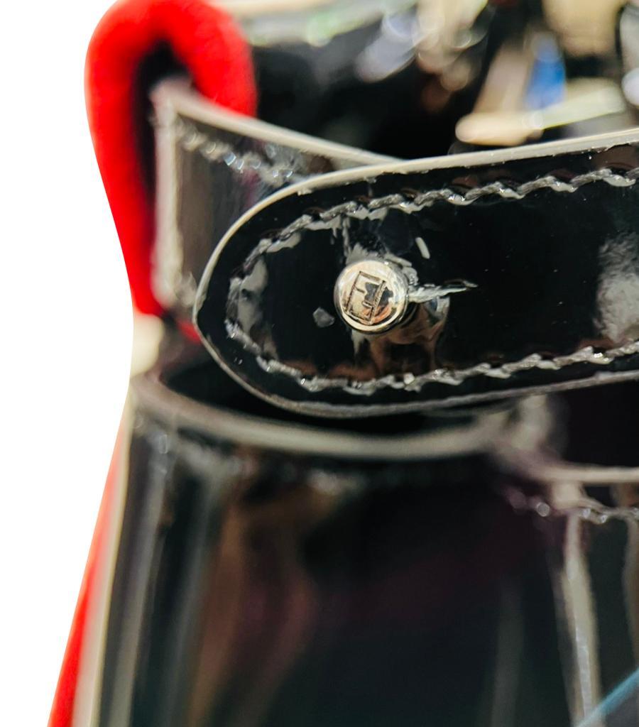 Fendi Patent Leather Peekaboo Bag With 'FF' Defender Cover Bag 8