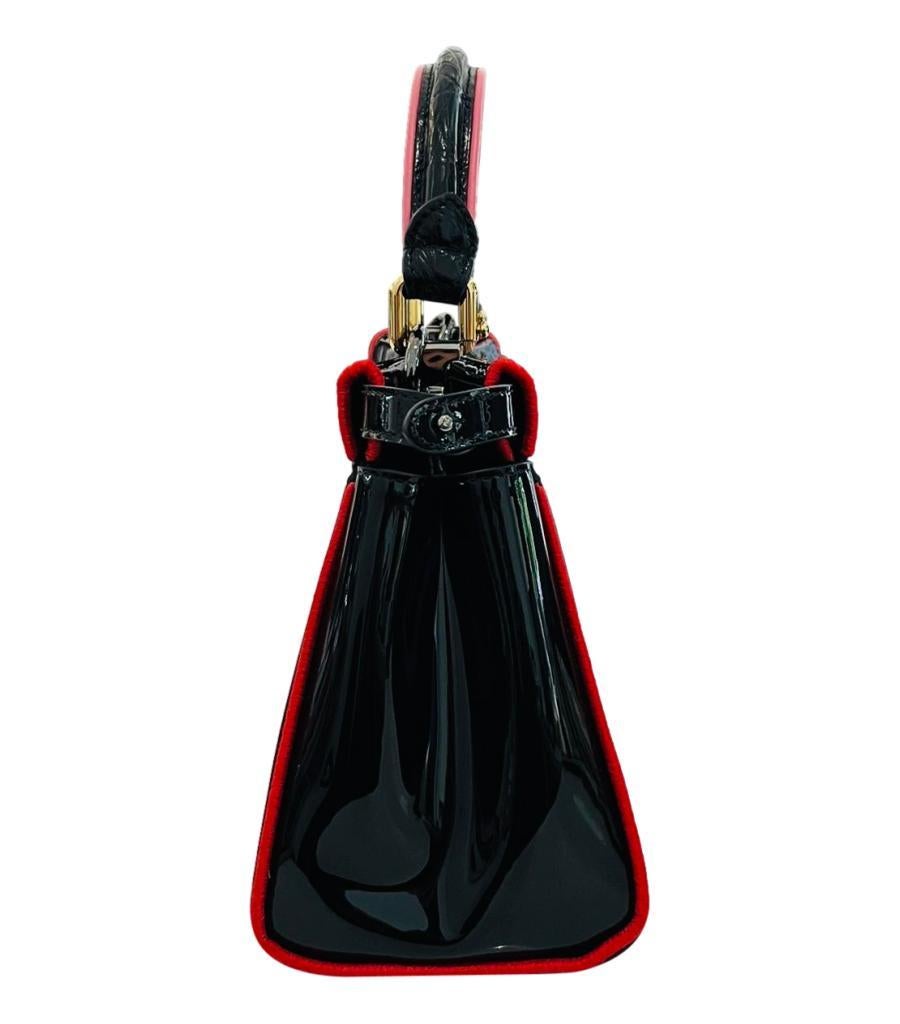 Women's Fendi Patent Leather Peekaboo Bag With 'FF' Defender Cover Bag
