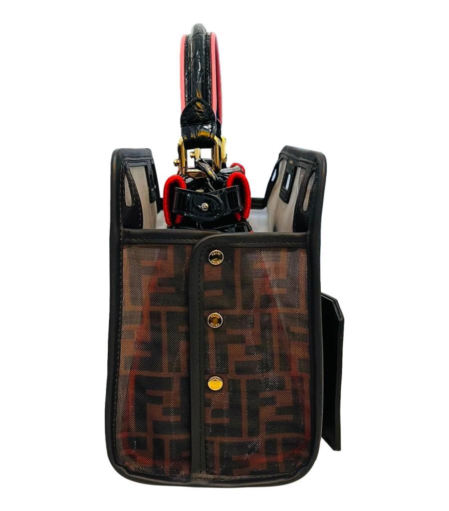 Fendi Patent Leather Peekaboo Bag With 'FF' Defender Cover Bag 1