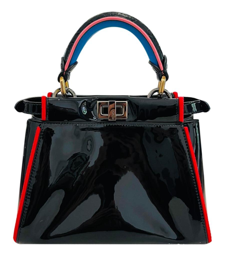 Fendi Patent Leather Peekaboo Bag With 'FF' Defender Cover Bag 2