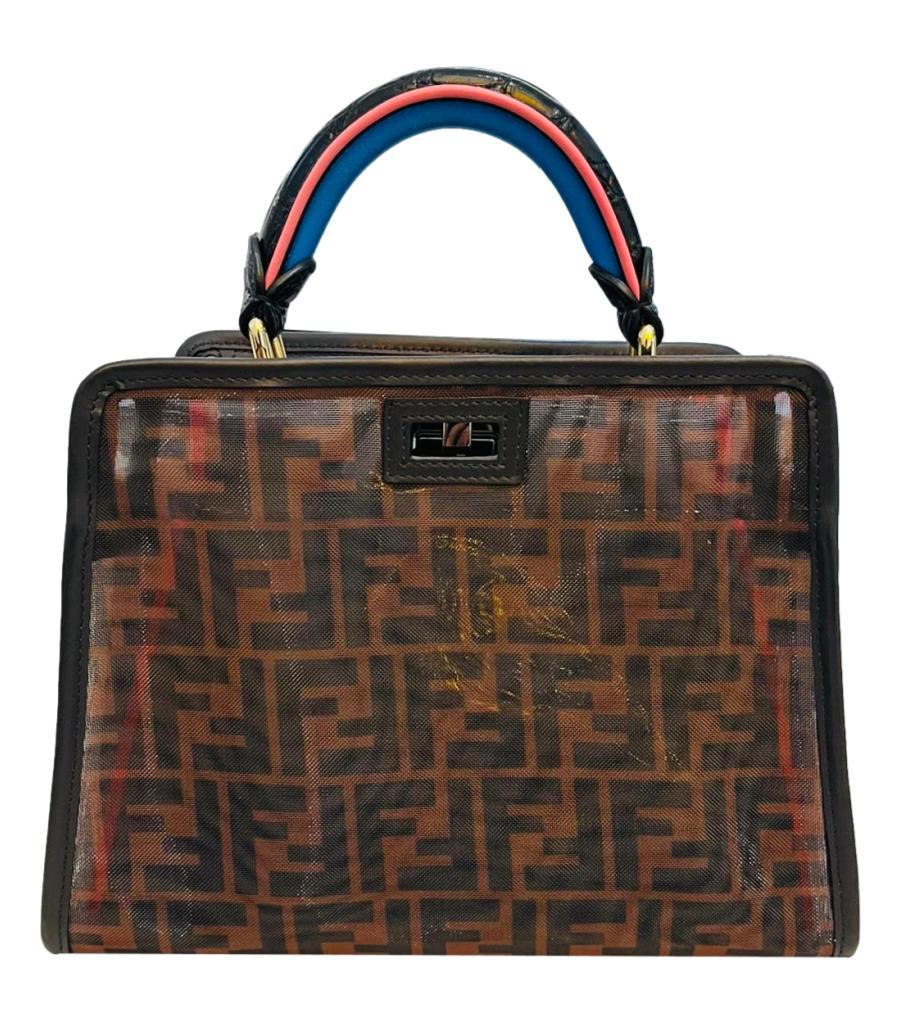 Fendi Patent Leather Peekaboo Bag With 'FF' Defender Cover Bag 3