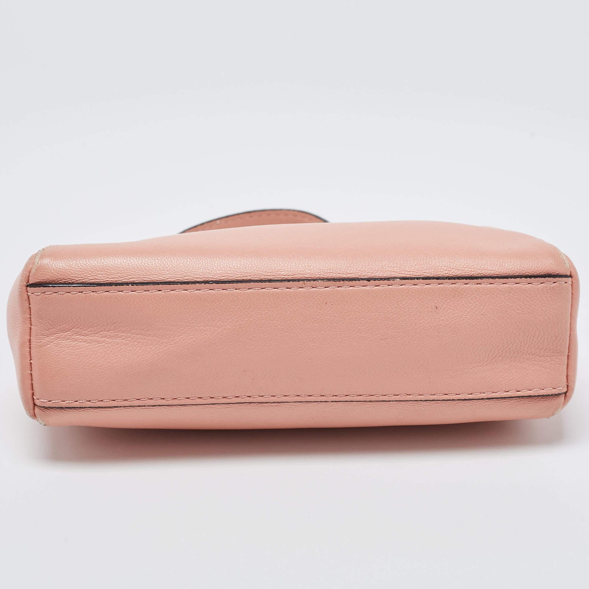 Fendi Peach Leather Micro Peekaboo Crossbody Bag 6