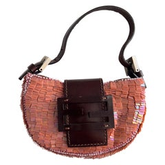 Fendi peach pink mini sequin croissant bag