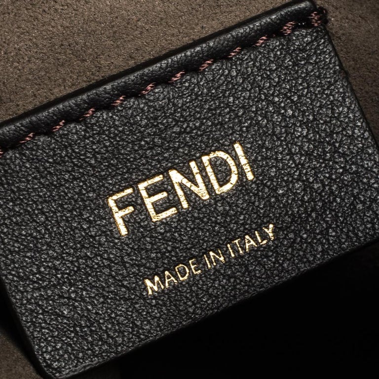 Fendi Peach/Red Leather Mini Mon Tresor Drawstring Bucket Bag Fendi