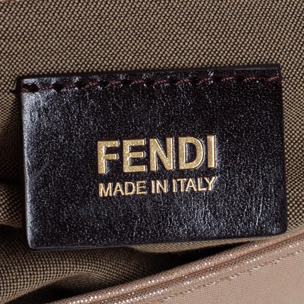 Fendi Peach Shimmer Leather Mia Flap Shoulder Bag 4