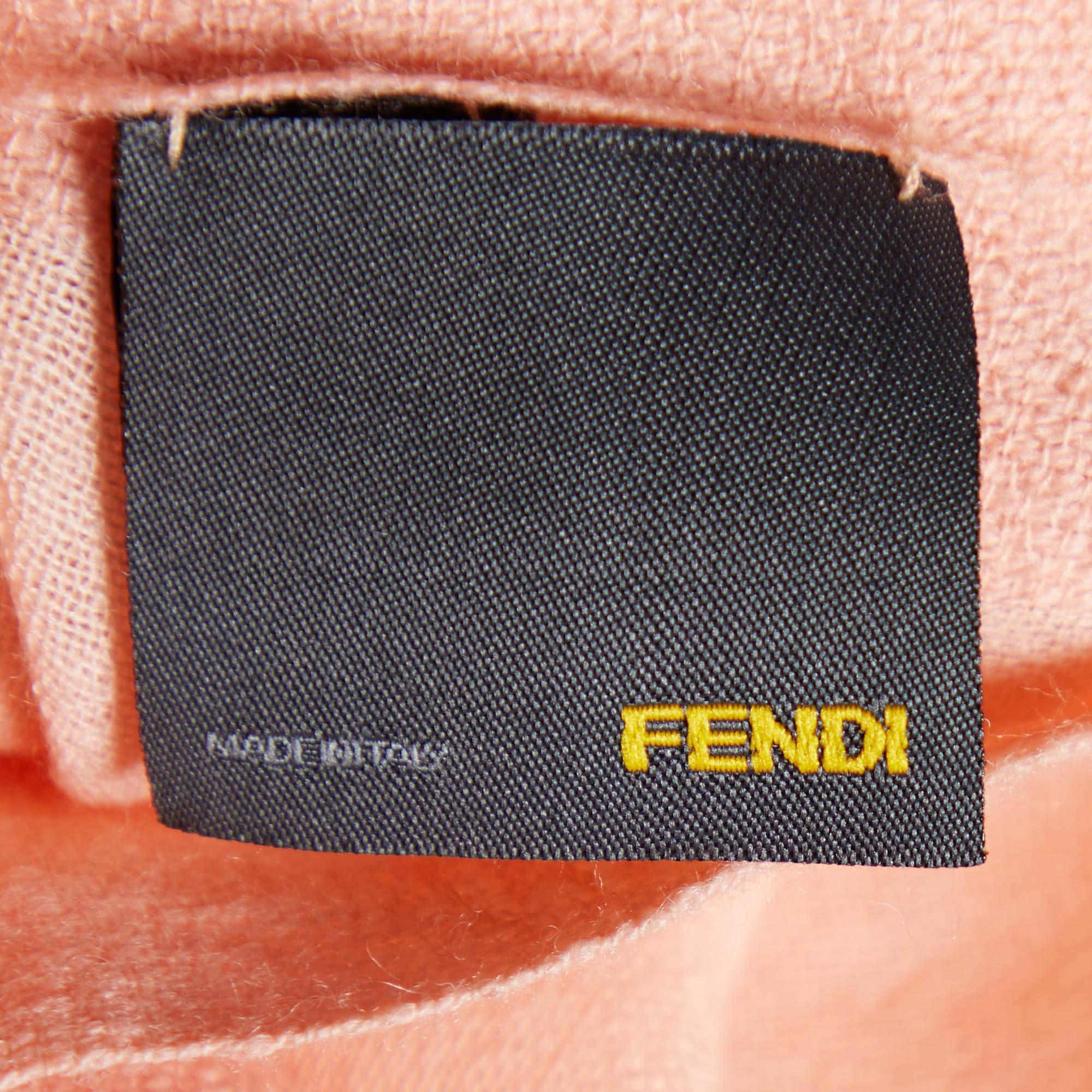 Women's Fendi Peach Wool & Silk Stole