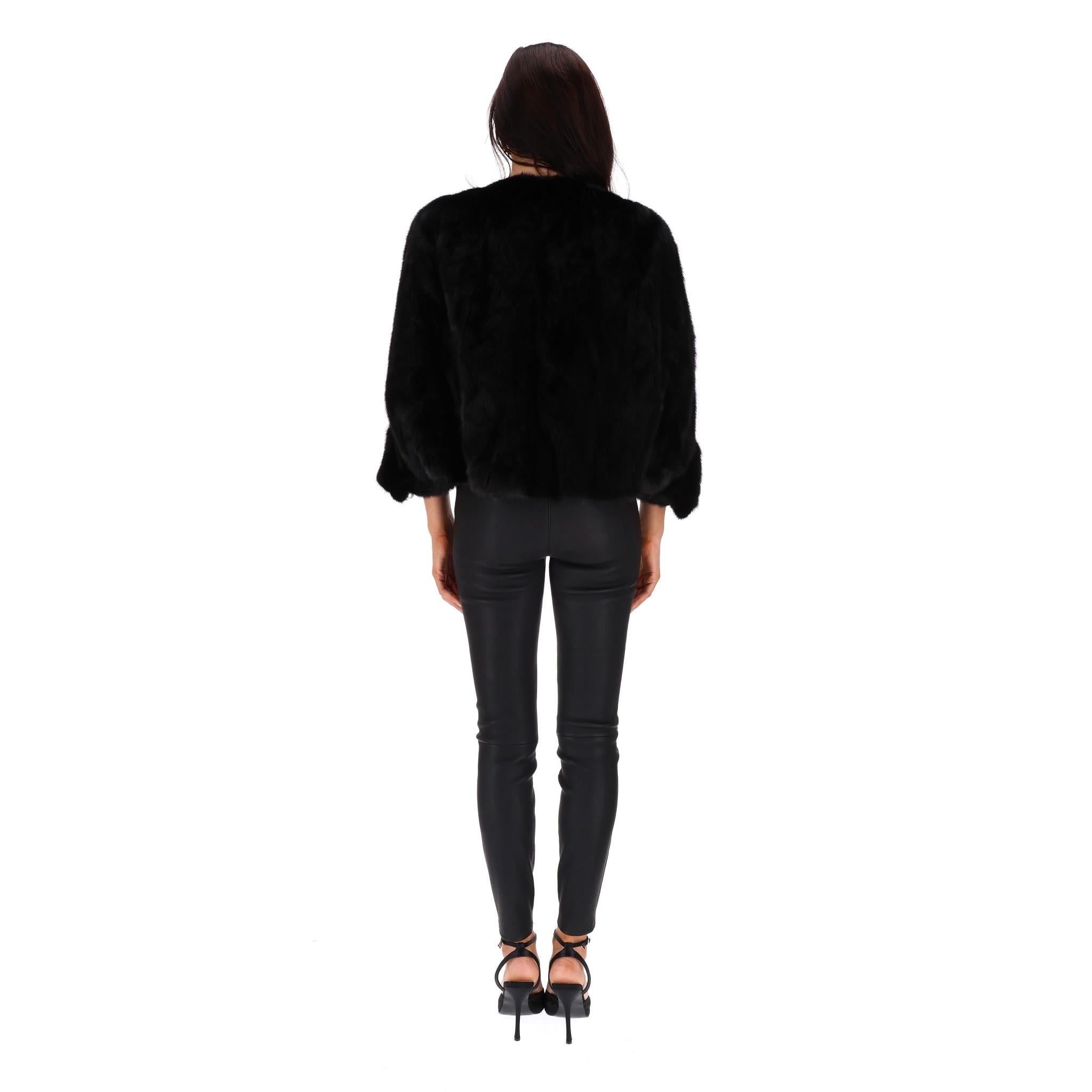 Fendi Pearl Embellished Mink Fur Jacket In Excellent Condition For Sale In London, GB