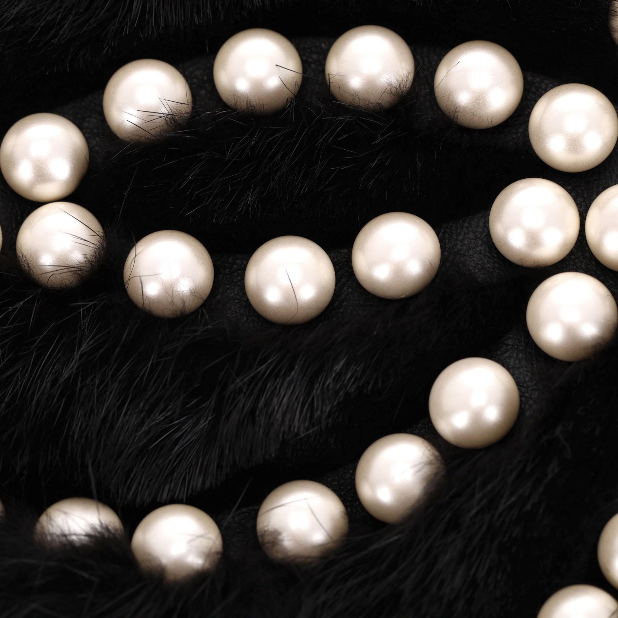 Women's Fendi Pearl Embellished Mink Fur Jacket For Sale