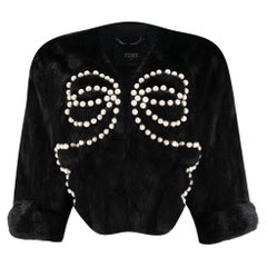 Fendi Pearl Embellished Mink Fur Jacket