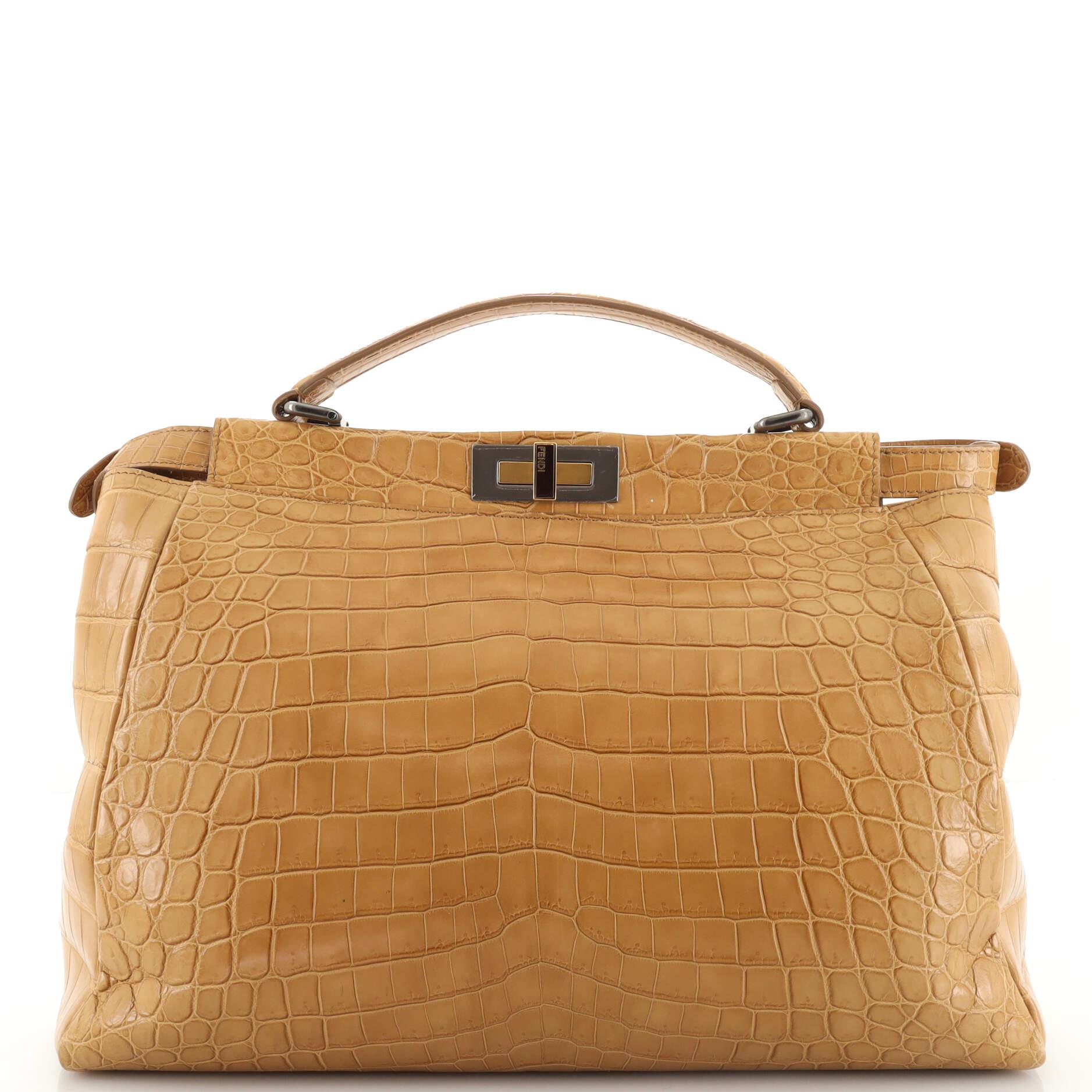 Women's Fendi Peekaboo Bag Crocodile Large