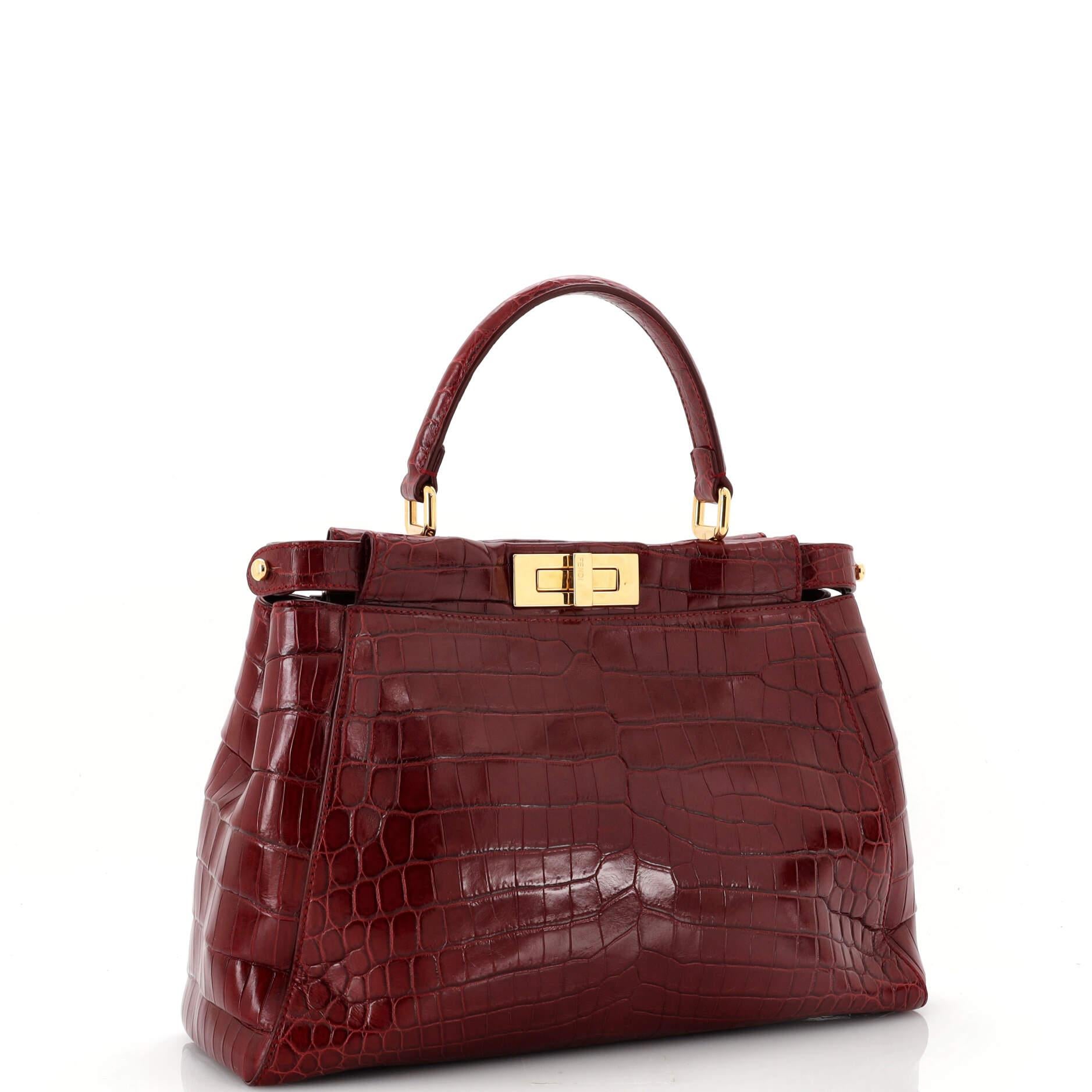 Fendi Peekaboo Bag Crocodile Regular In Good Condition In NY, NY