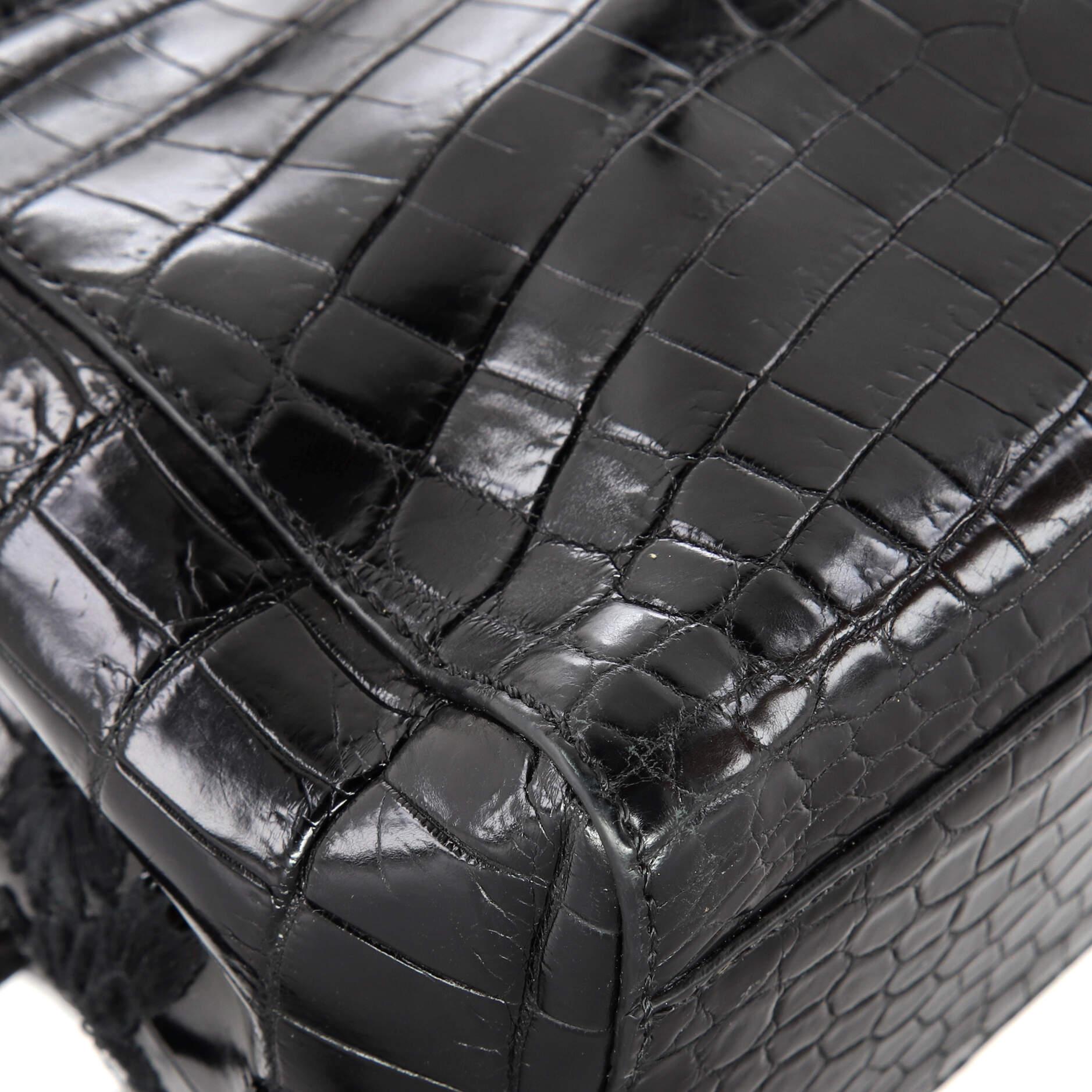 Fendi Peekaboo Bag Embroidered Crocodile Mini In Good Condition In NY, NY