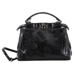 Fendi Peekaboo Bag Embroidered Crocodile Mini