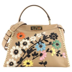 Fendi Peekaboo Bag Embroidered Leather Regular