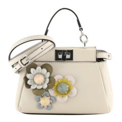 Fendi Peekaboo Bag Floral Embellished Leather Micro