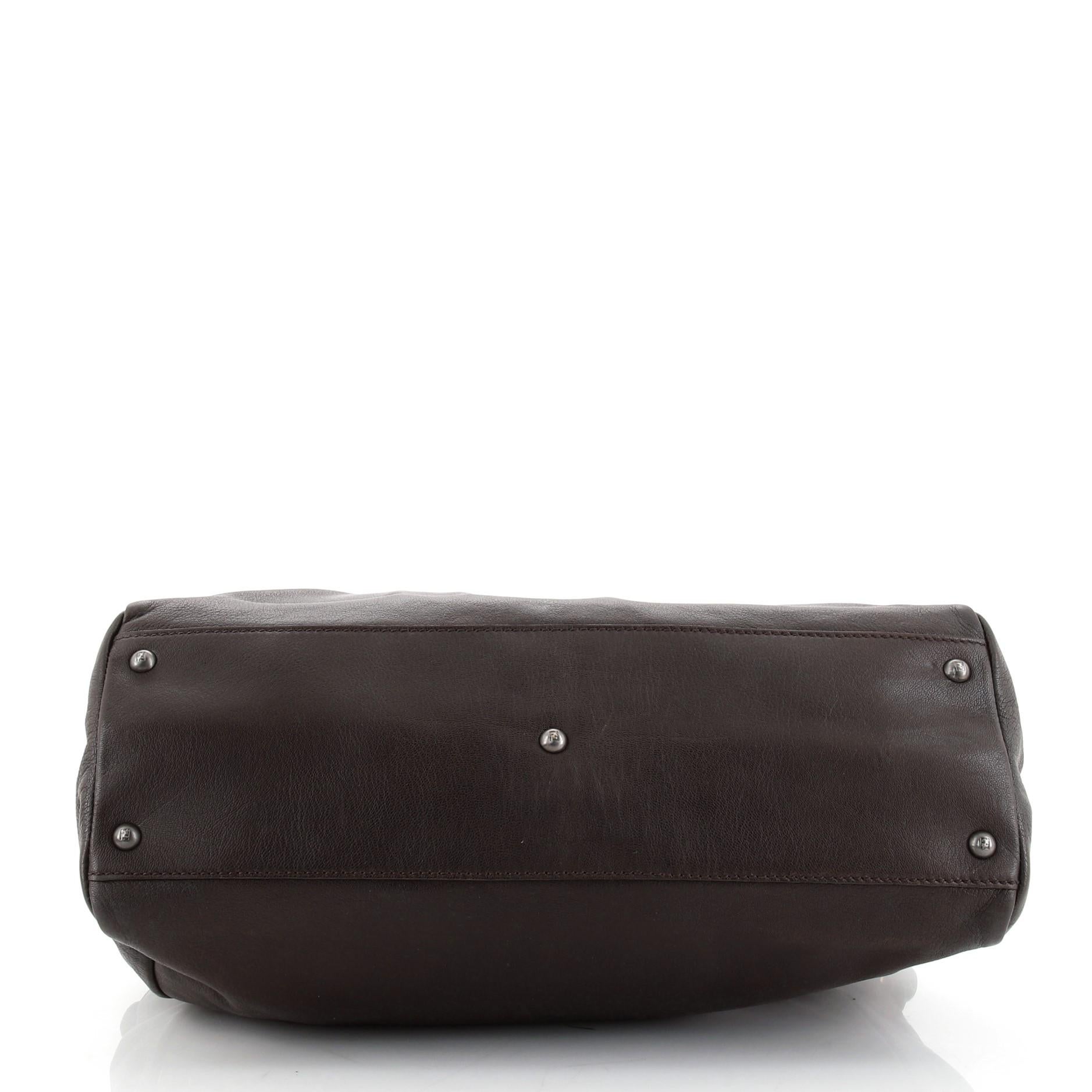 Black Fendi Peekaboo Bag Grained Leather Large