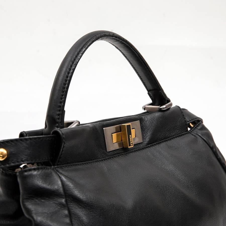 FENDI 'Peekaboo' Bag in Soft Black Leather For Sale 1
