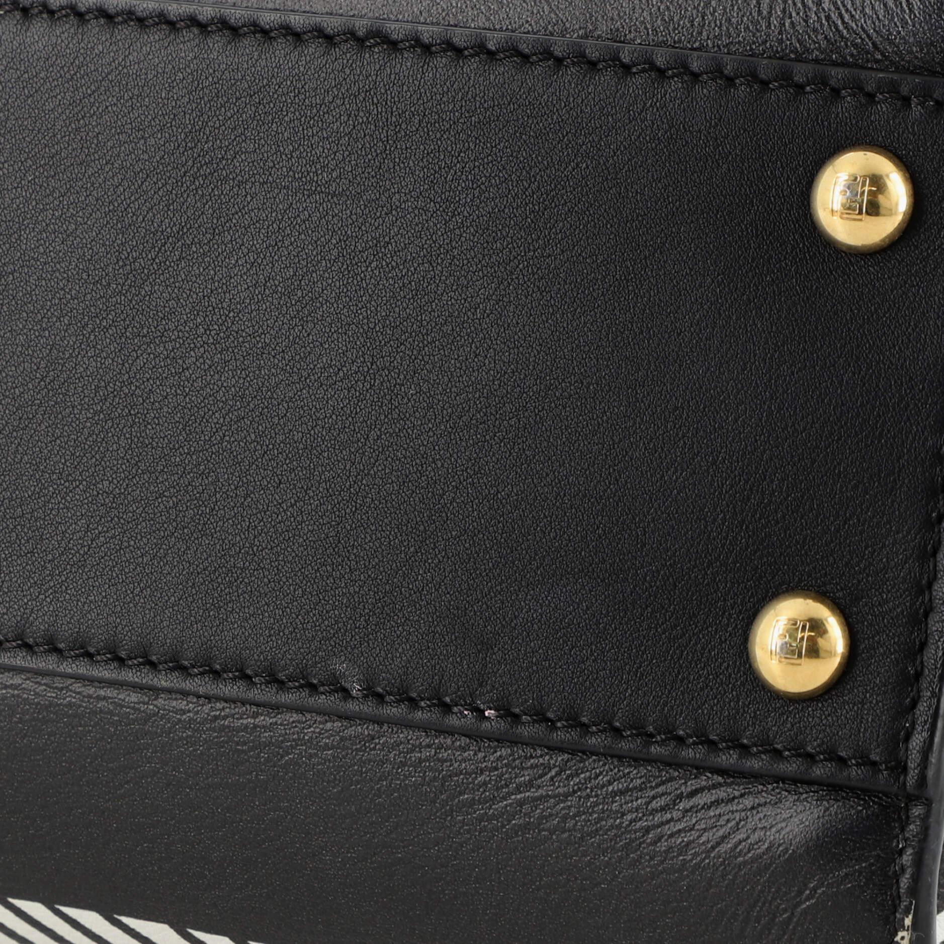 Fendi Peekaboo Bag Joshua Vides Printed Leather Regular In Good Condition In NY, NY