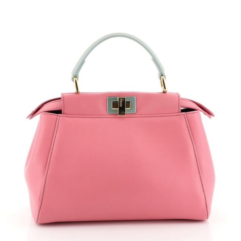 Pink Fendi Peekaboo Bag Leather Mini