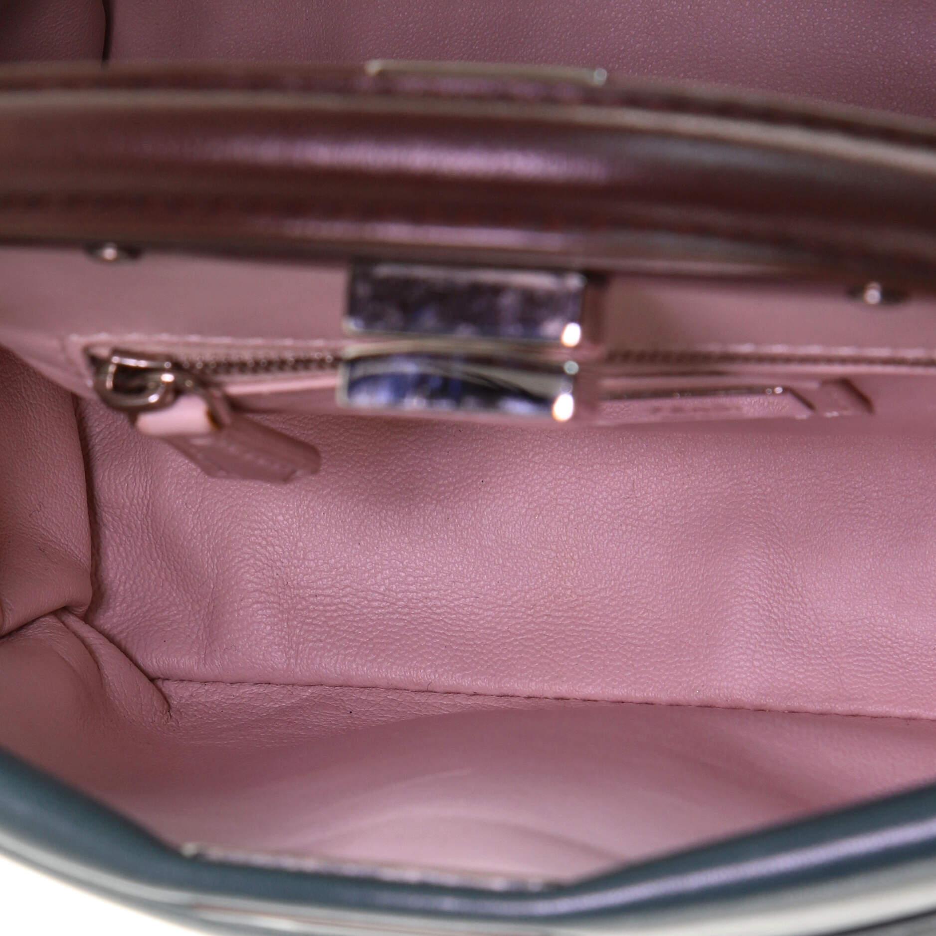 Gray Fendi Peekaboo Bag Leather Mini For Sale