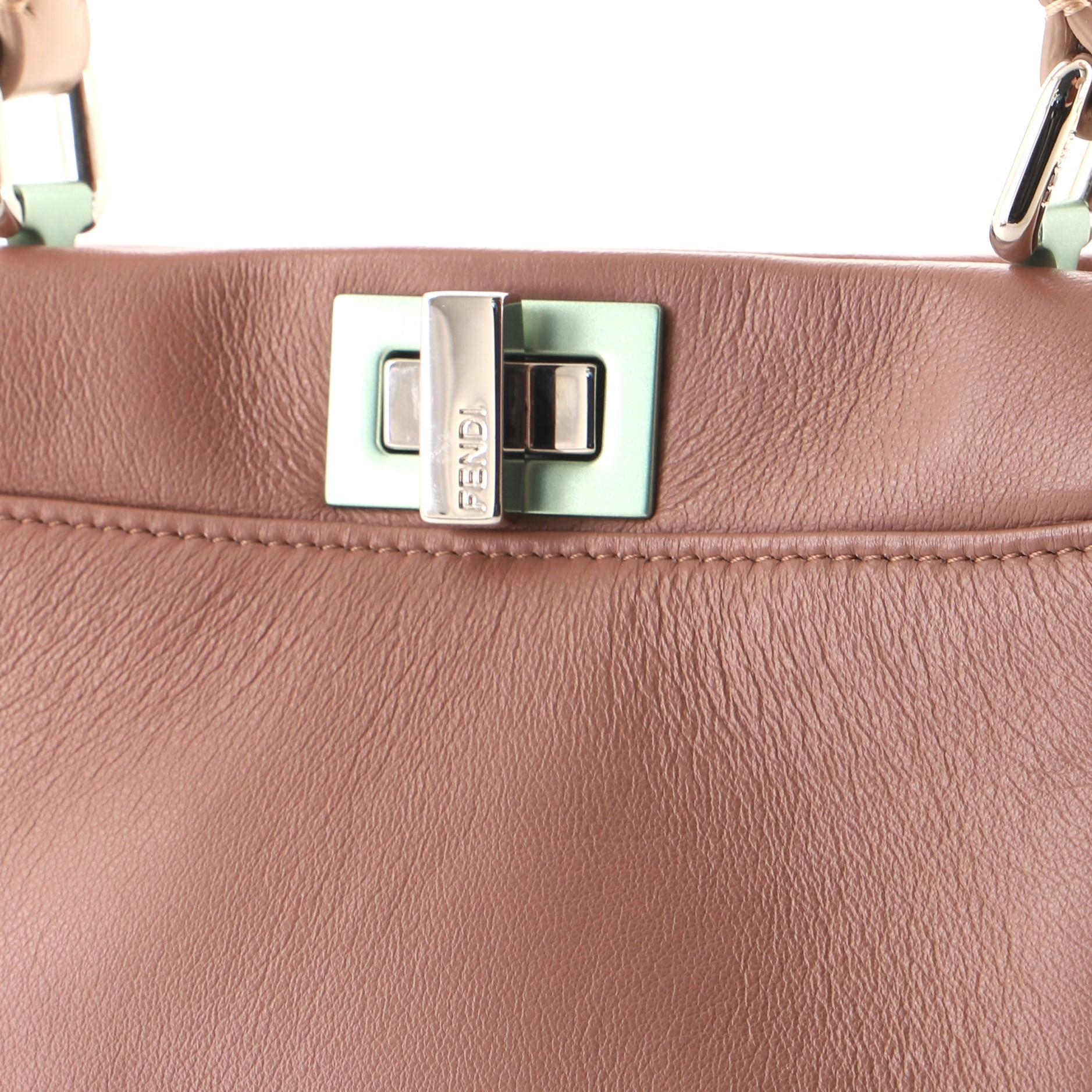 Fendi Peekaboo Bag Leather Mini In Good Condition In NY, NY