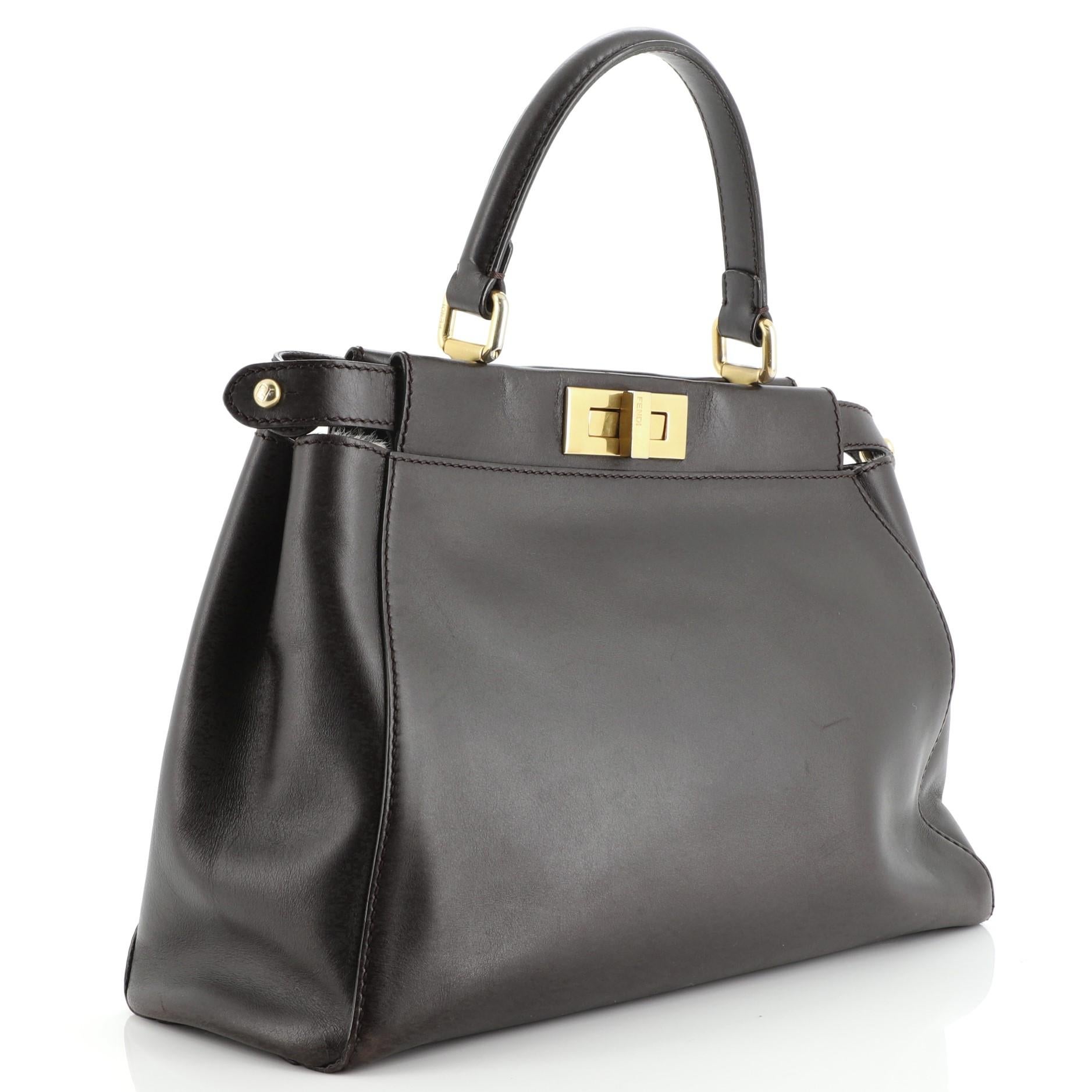 Fendi Peekaboo Bag Leather with Calf Hair Interior Regular at 1stDibs