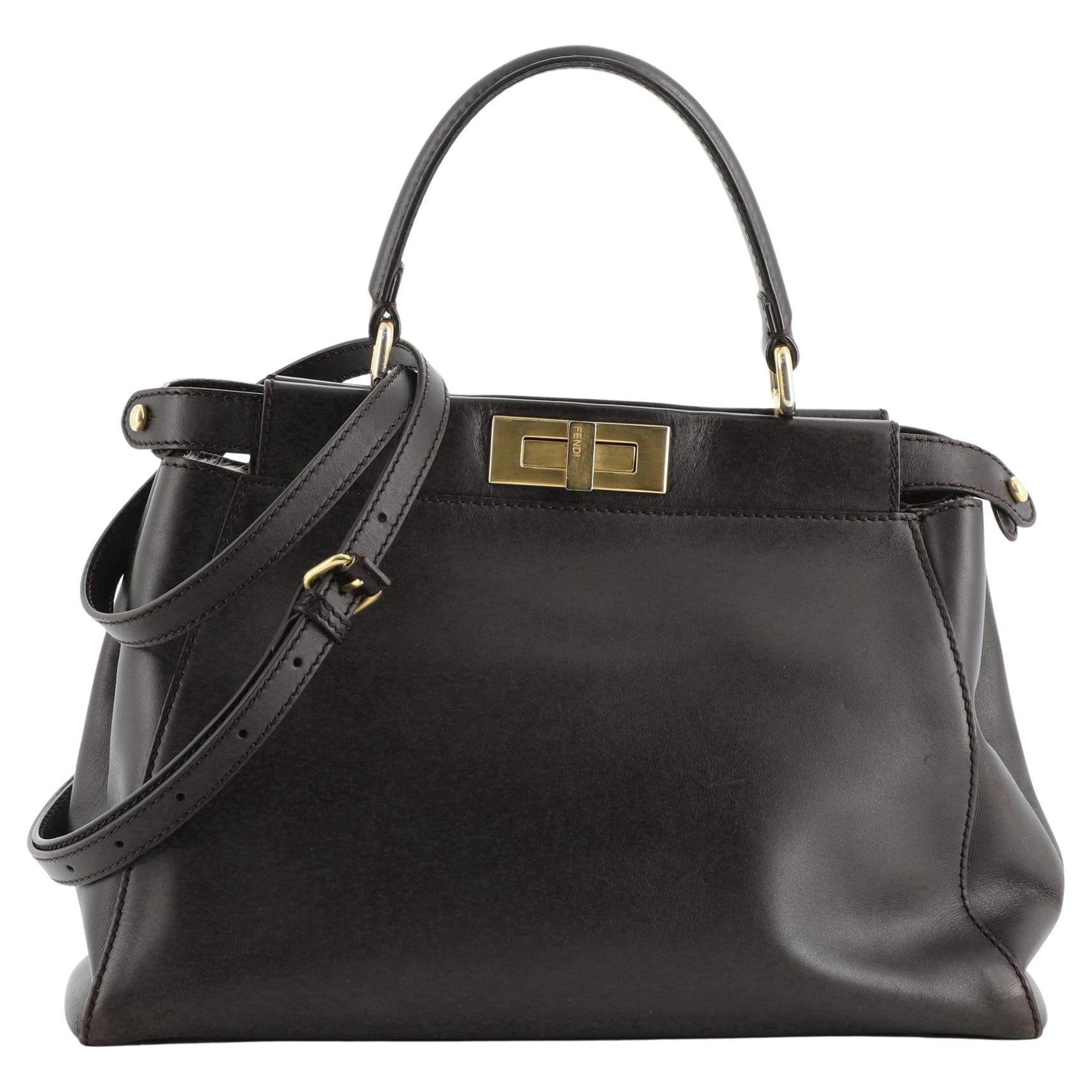 Fendi Peekaboo Bag Leather with Calf Hair Interior Regular