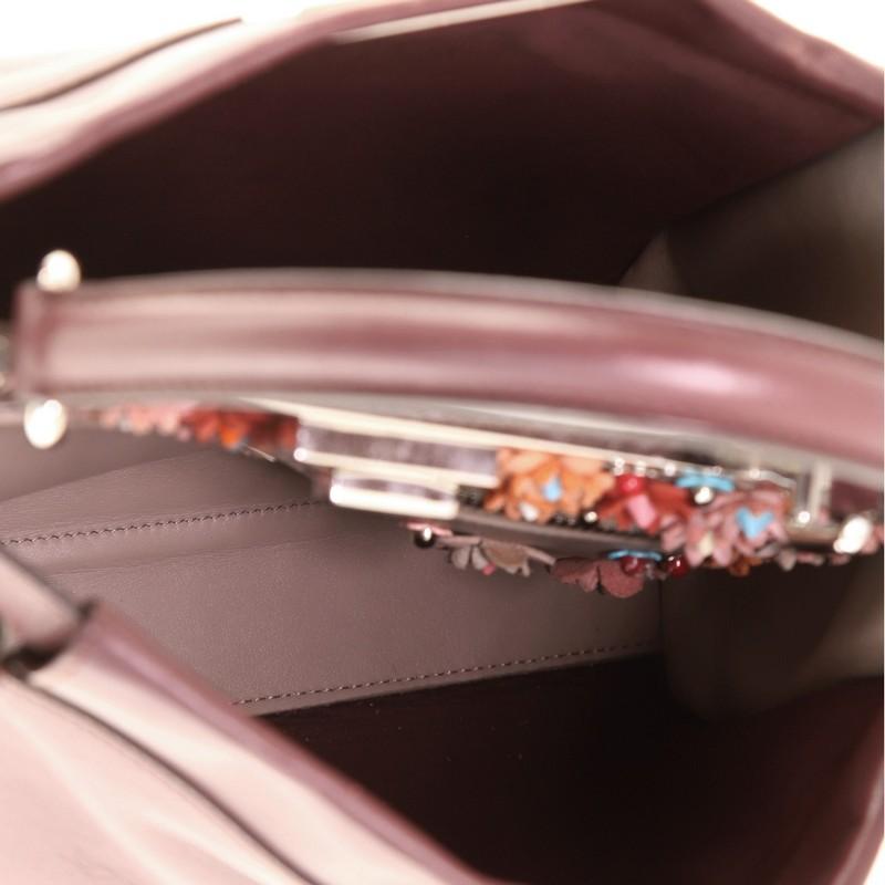 Fendi Peekaboo Bag Leather with Flower Embellished Interior Regular 1