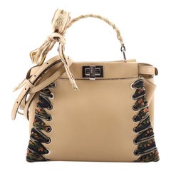 Fendi Peekaboo Bag Leather with Ribbon Whipstitch Mini