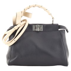 Fendi Peekaboo Bag Leather with Whipstitch Detail Mini