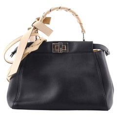 Fendi Peekaboo Bag Leather with Whipstitch Detail Mini