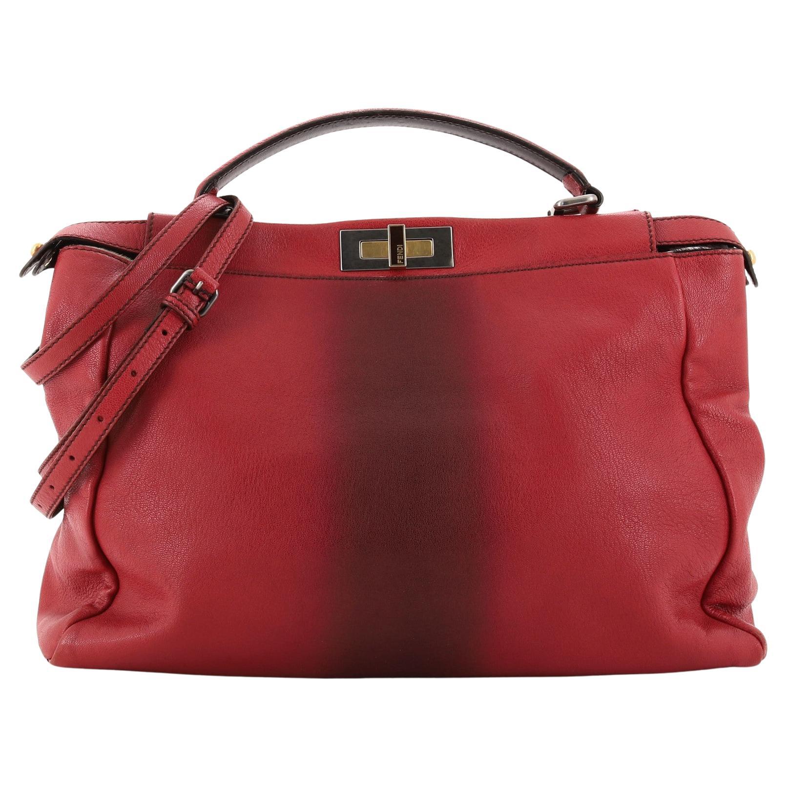 Fendi Peekaboo Bag Ombre Leather with Calf Hair Interior Large