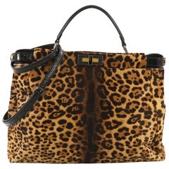 Fendi Peekaboo Bag Printed Pony Hair Large