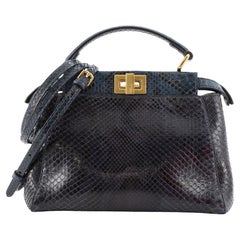 Fendi Brown/Purple Ombre Python Mini Peekaboo Top Handle Bag Fendi