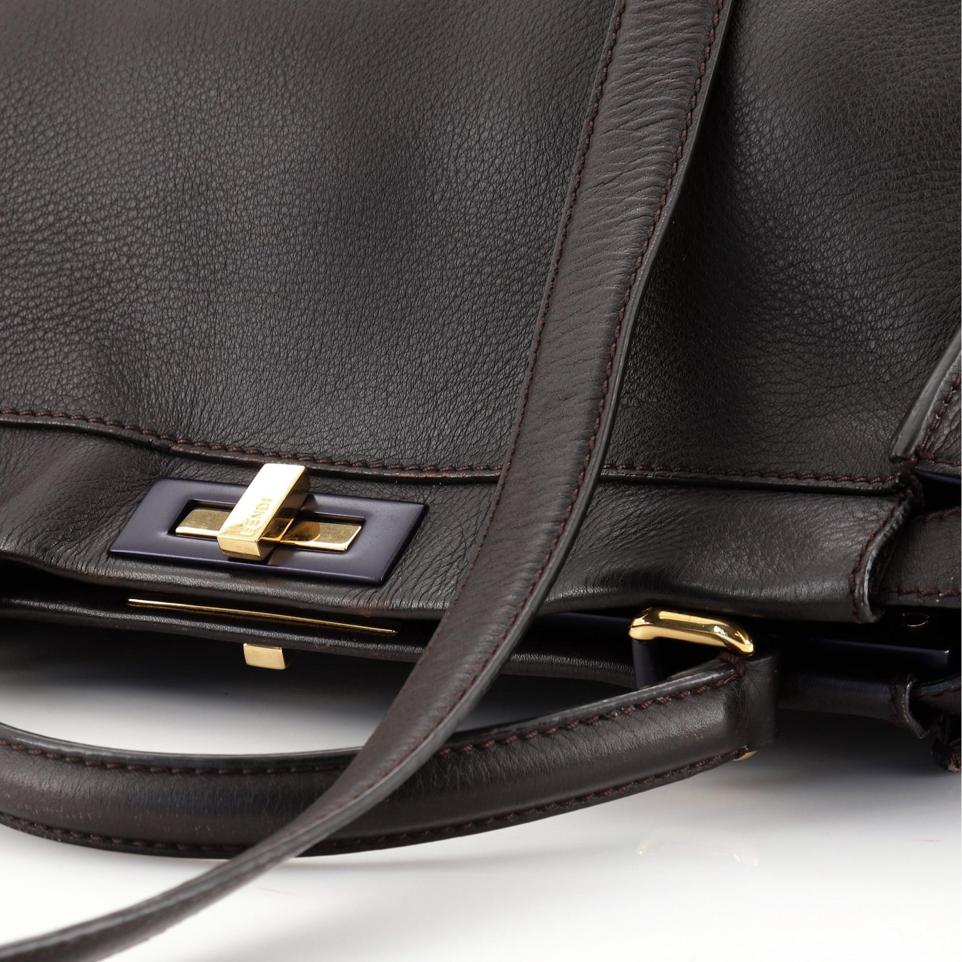 Fendi Peekaboo Bag Rigid Leather Large In Fair Condition In NY, NY