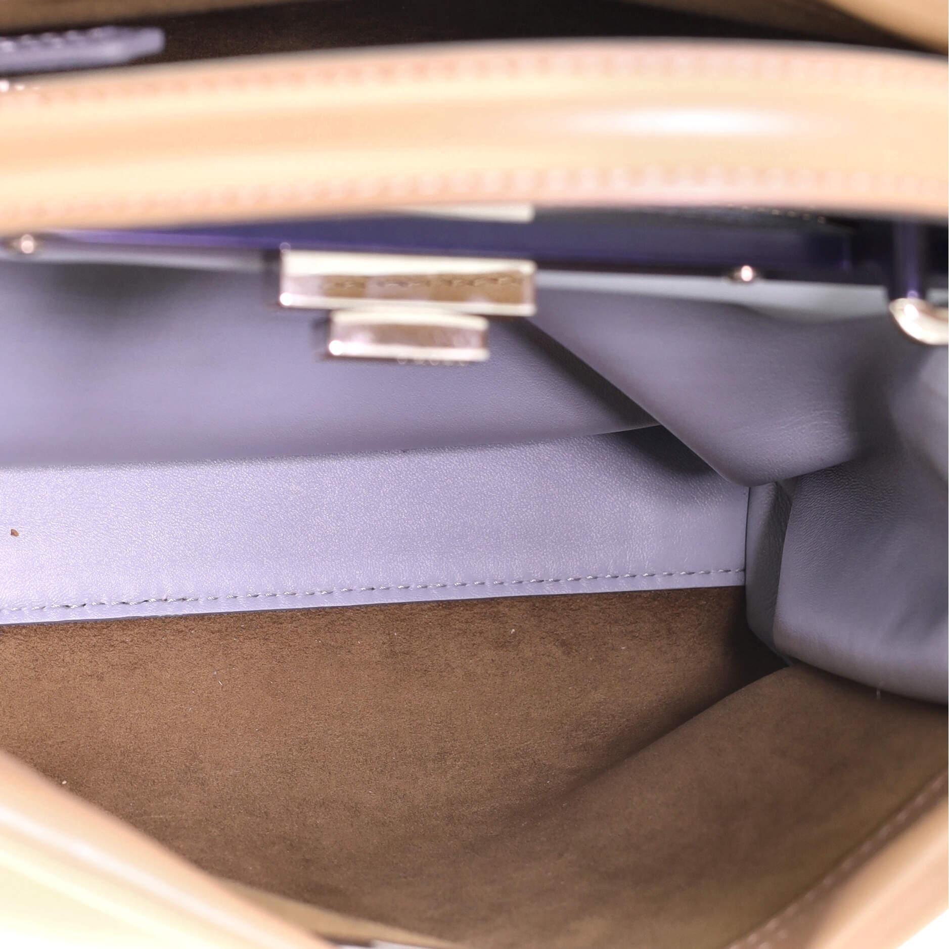 Brown Fendi Peekaboo Bag Rigid Leather Regular