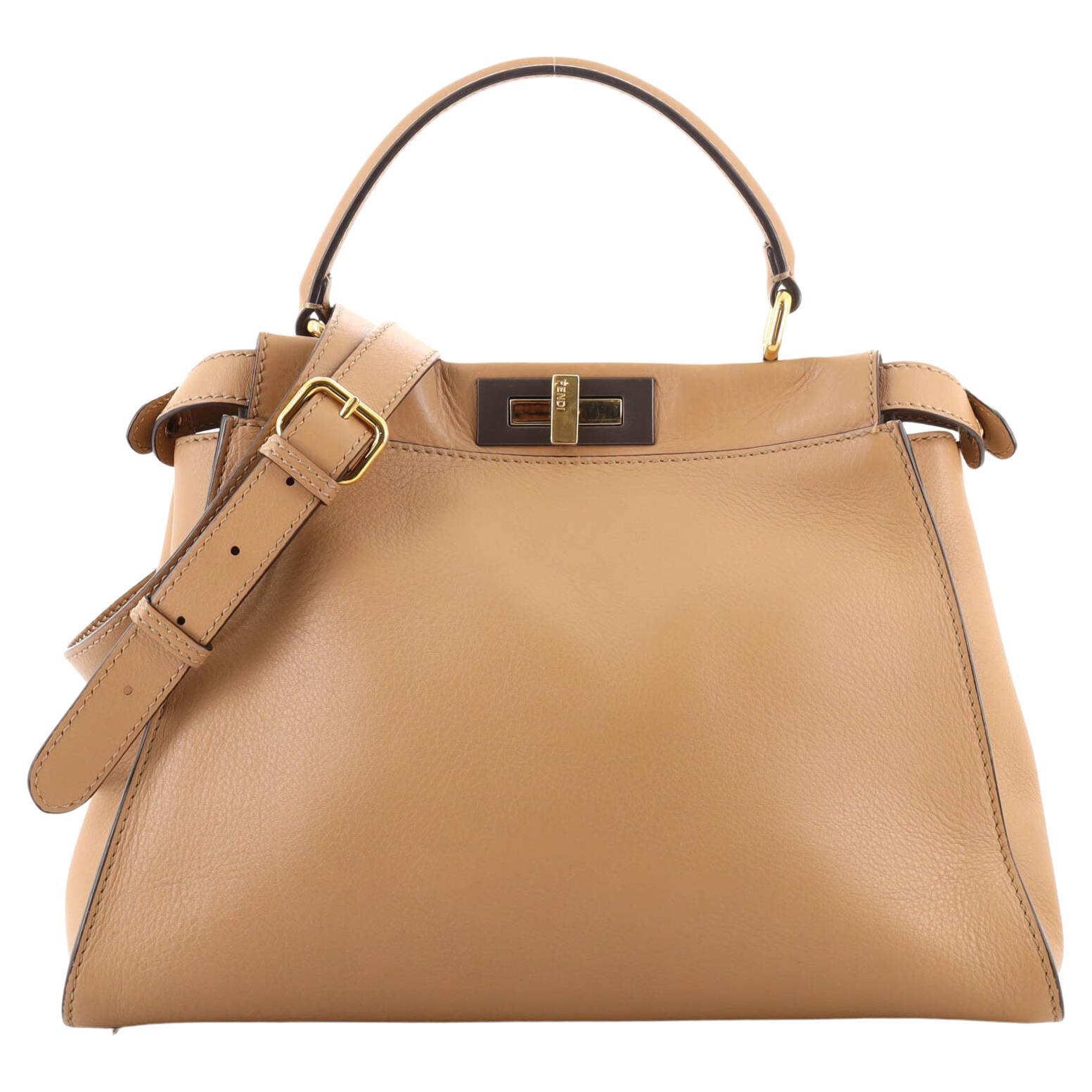 Fendi Peekaboo Bag Rigid Leather Regular For Sale at 1stDibs