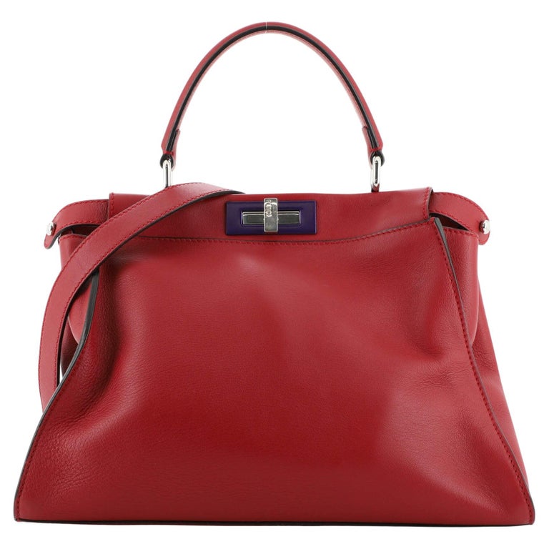 Fendi Peekaboo Bag Rigid Leather Regular For Sale at 1stDibs