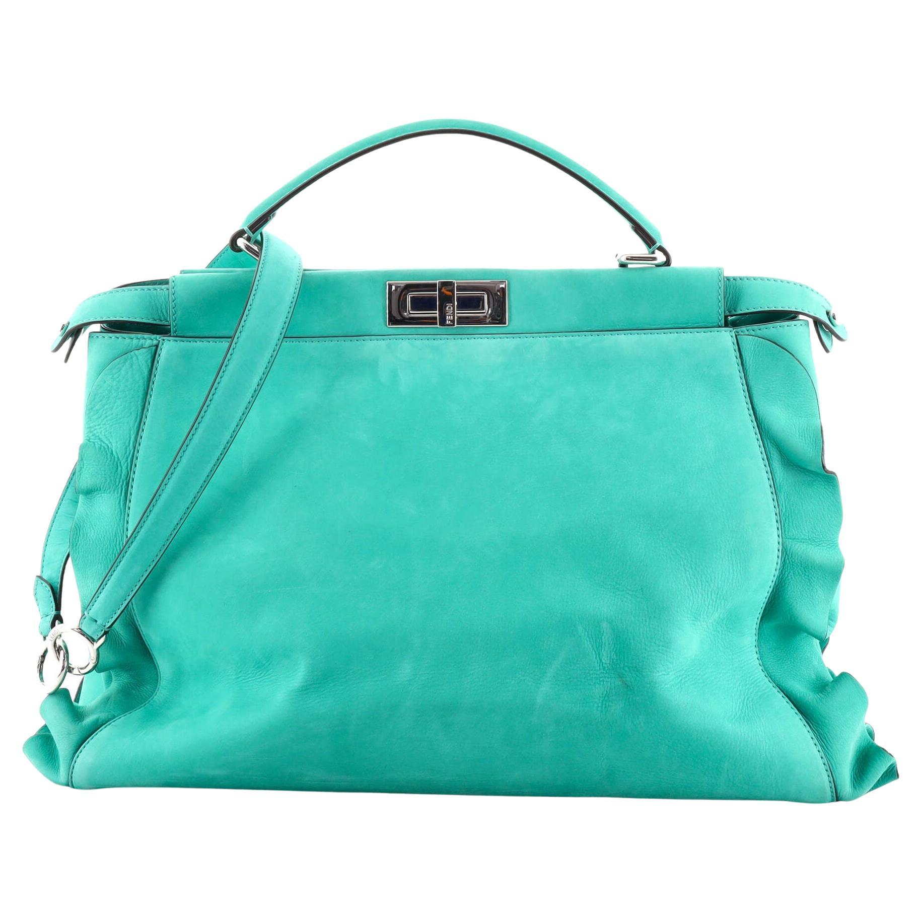 Fendi Leather Navy Blue Shopping Tote main image 1