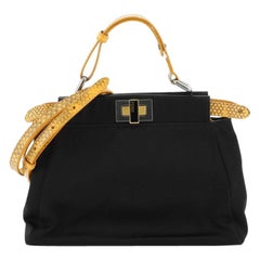 Fendi Peekaboo Bag Satin with Snakeskin Interior Mini